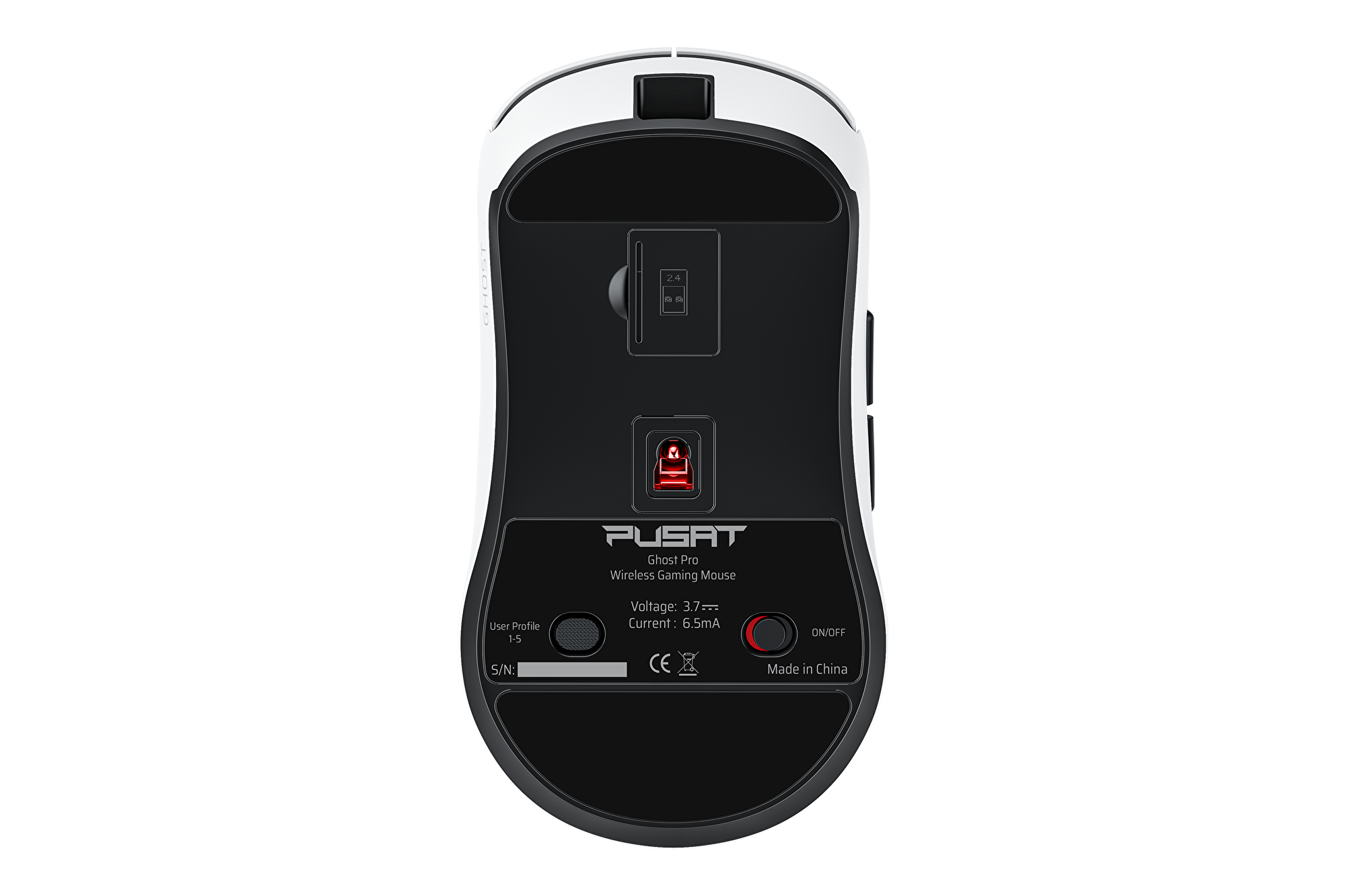 Pusat Ghost Pro Kablosuz Oyuncu Mouse (Beyaz) 26471